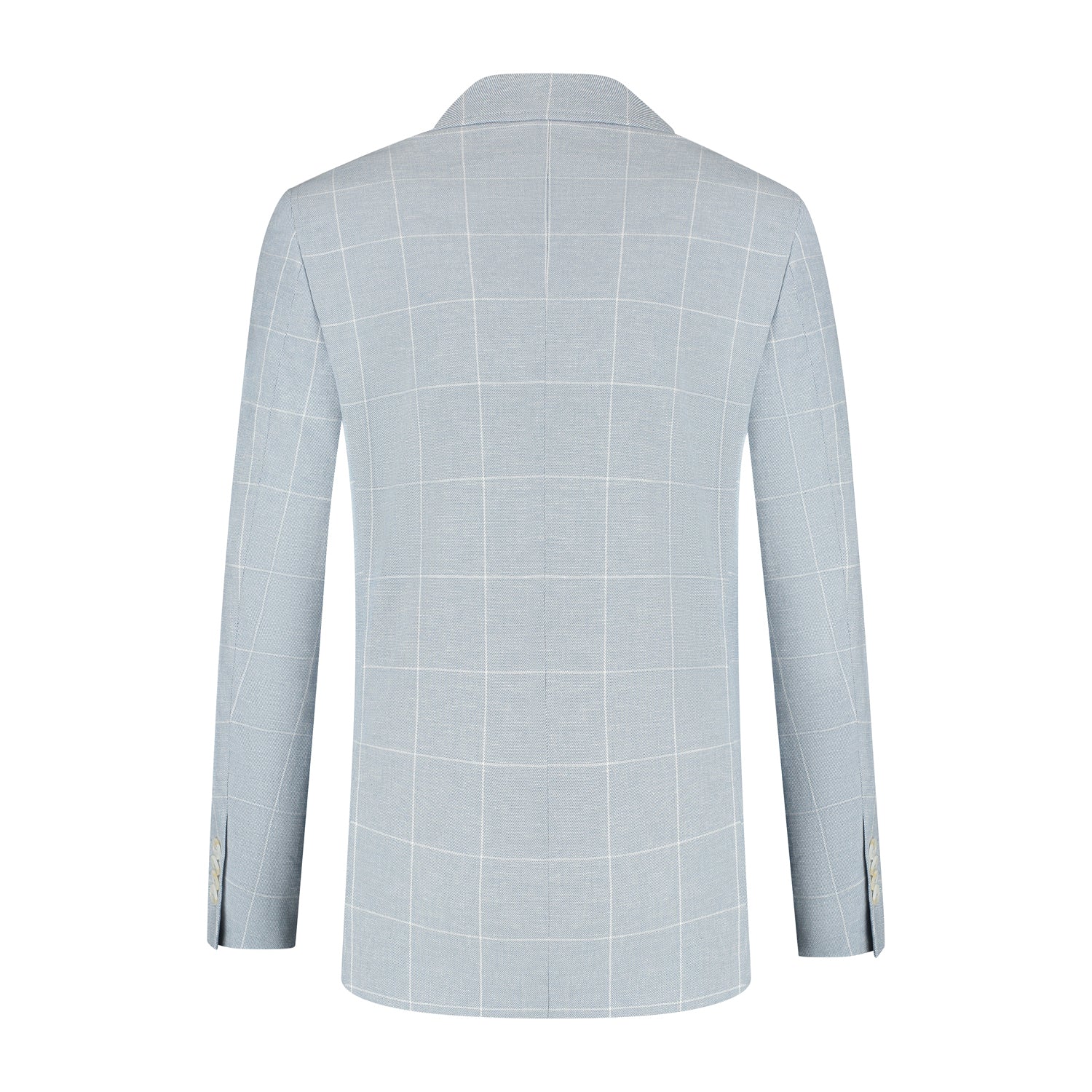 Colbert ruit katoen - linnen lichtblauw - Gents