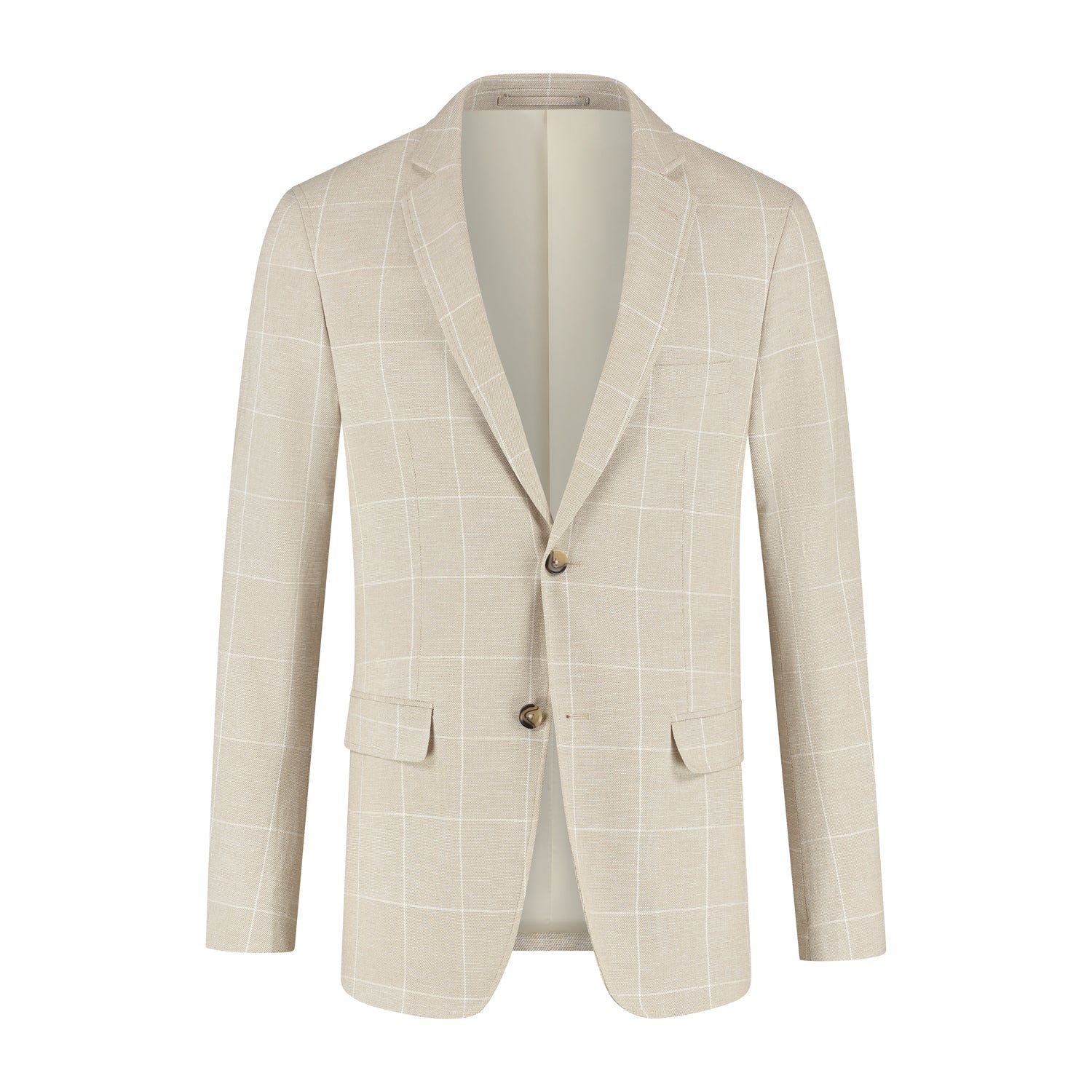 Colbert ruit katoen - linnen zand - Gents