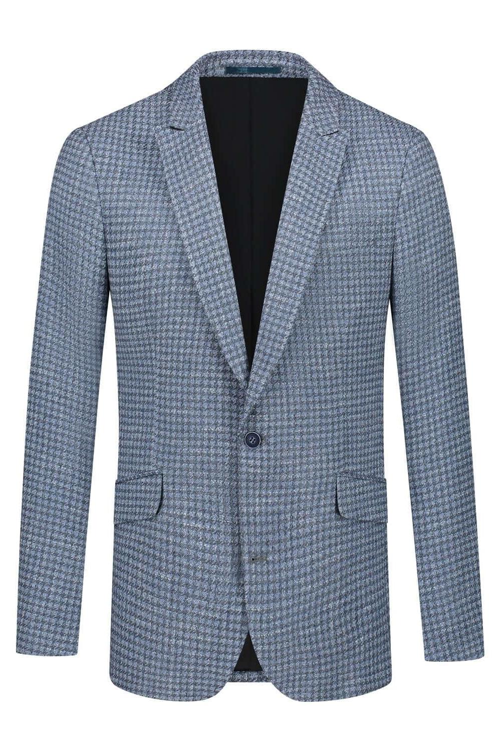 Colbert ruitstructuur blauw - Gents