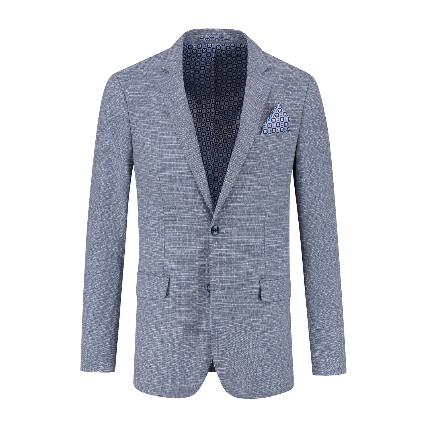 Colbert structuur steenblauw - Gents