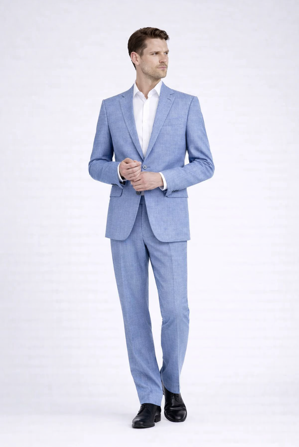 Pak linnenblend duifblauw