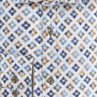 diagonaalprint blauwbruin - Gents