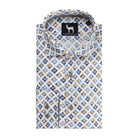 diagonaalprint blauwbruin - Gents