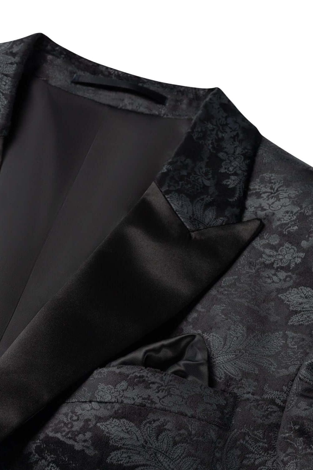 Dinnerjacket paisley velvet zwart - Gents