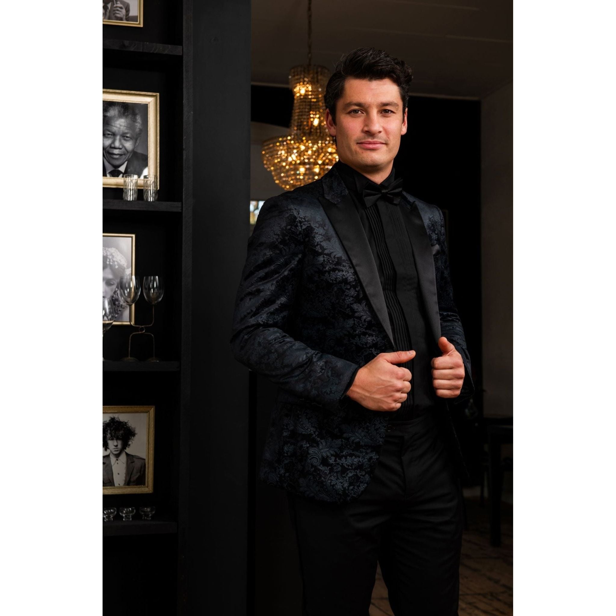 Dinnerjacket paisley velvet zwart - Gents