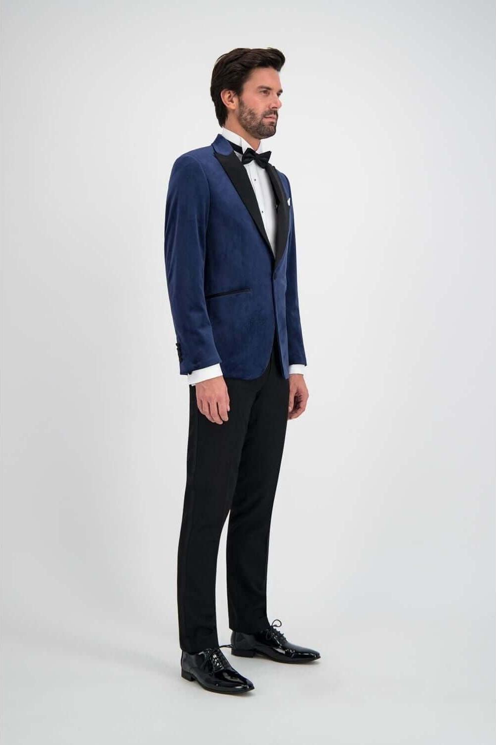 Dinnerjacket velvet donkerblauw - Gents