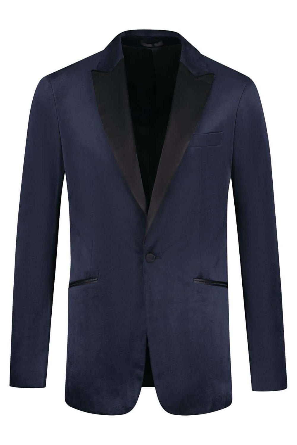 Dinnerjacket velvet donkerblauw - Gents