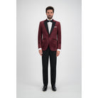 Dinnerjacket velvet donkerrood - Gents