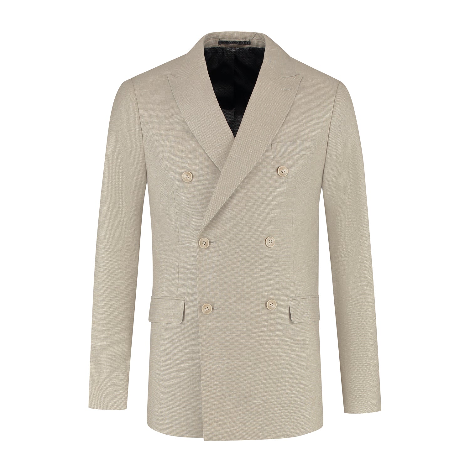 Double - breasted colbert linnenlook zand - Gents