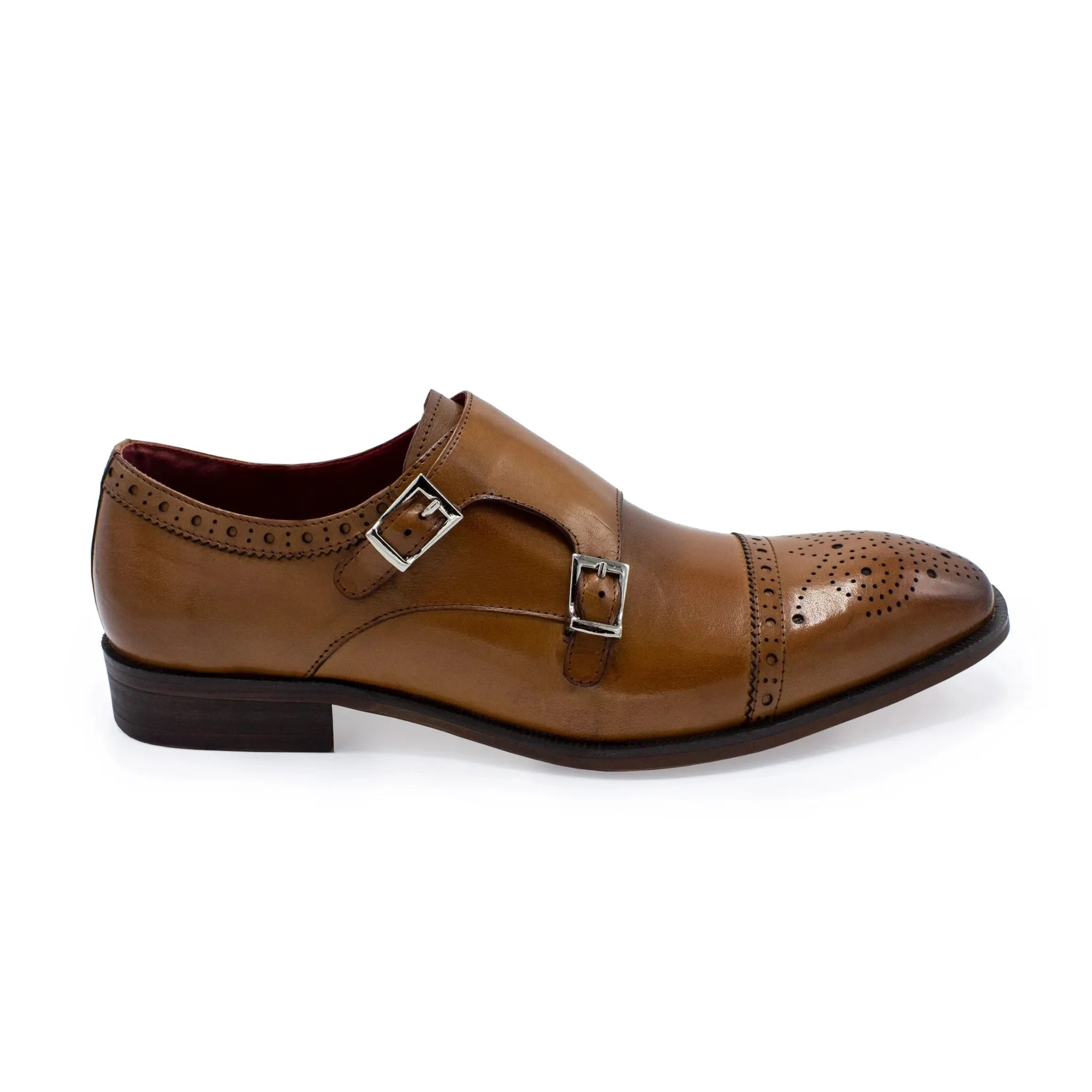 Dubbele gesp cognac - Gents