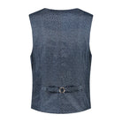 Gilet birdseye structuur blauw - Gents