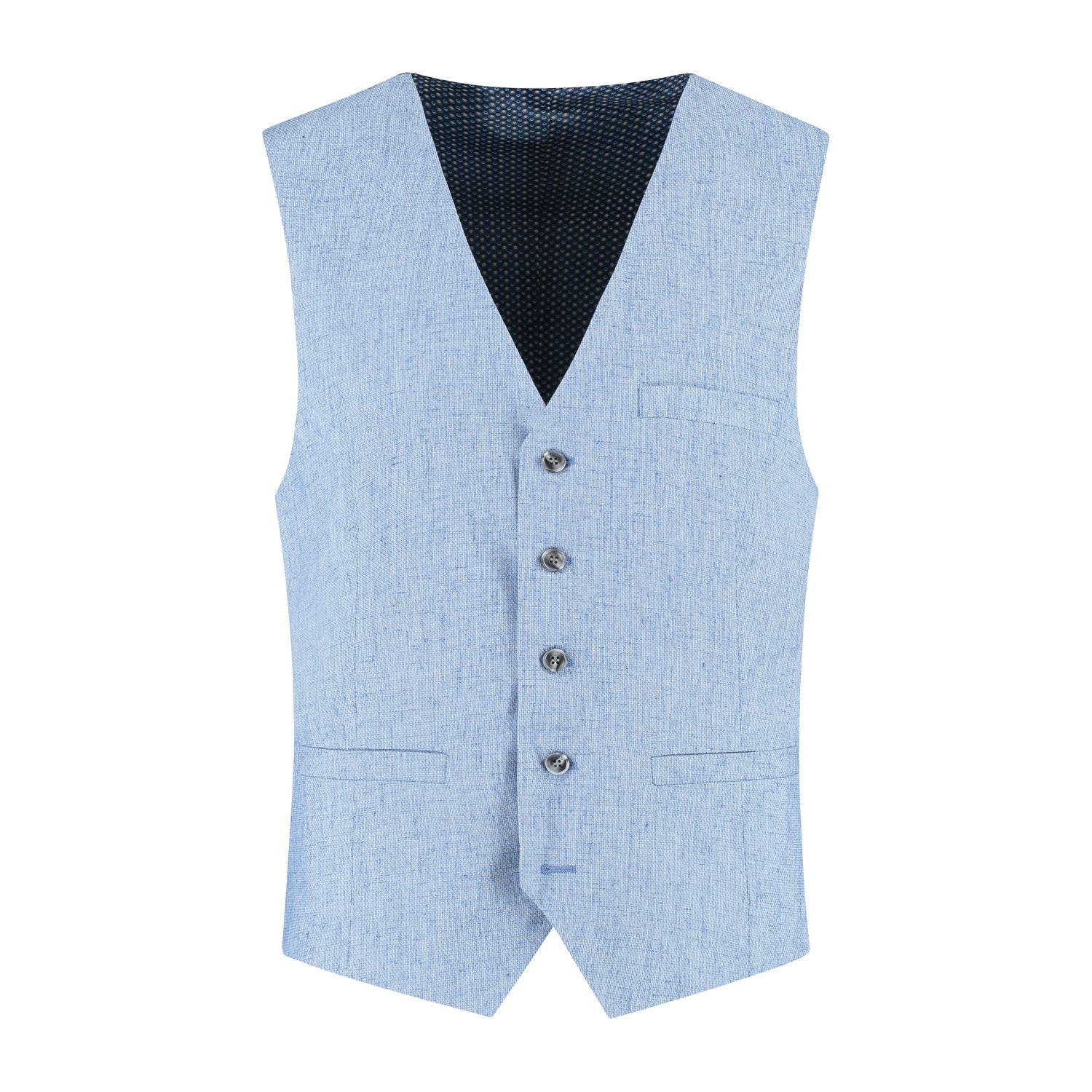 Gilet linnenblend duifblauw - Gents