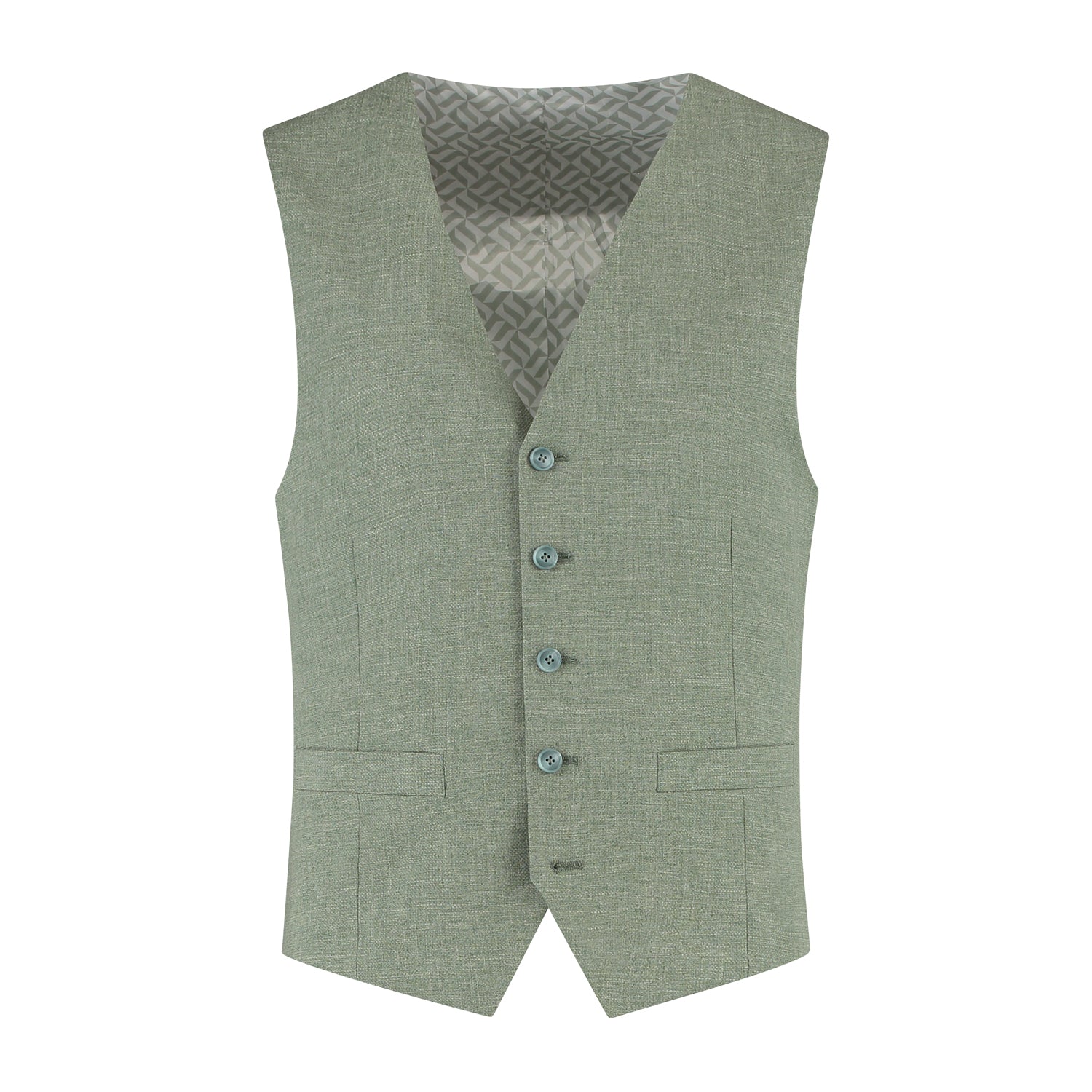 Gilet linnenlook saliegroen - Gents