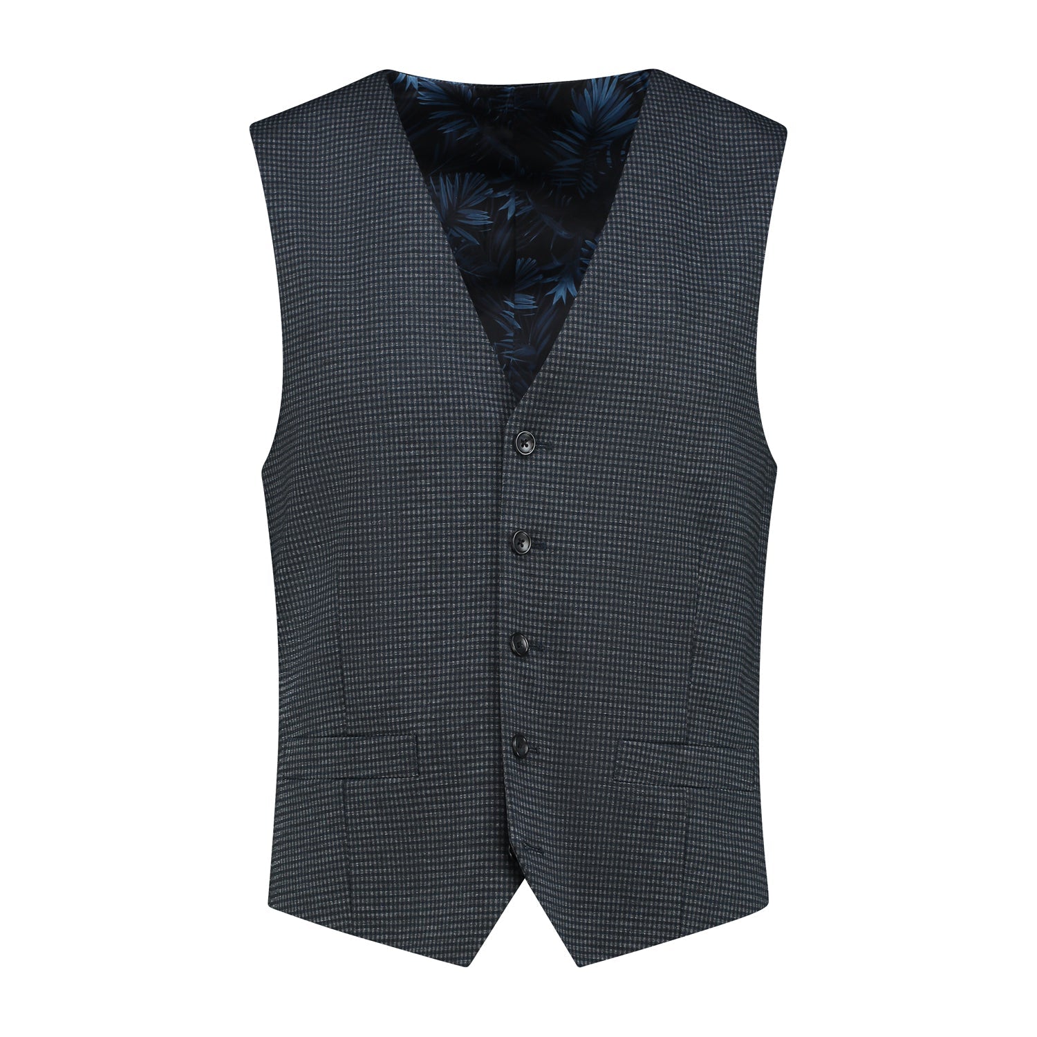 Gilet miniruit blauw - grijs - Gents