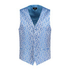 Gilet paisley zilver - blauw - Gents