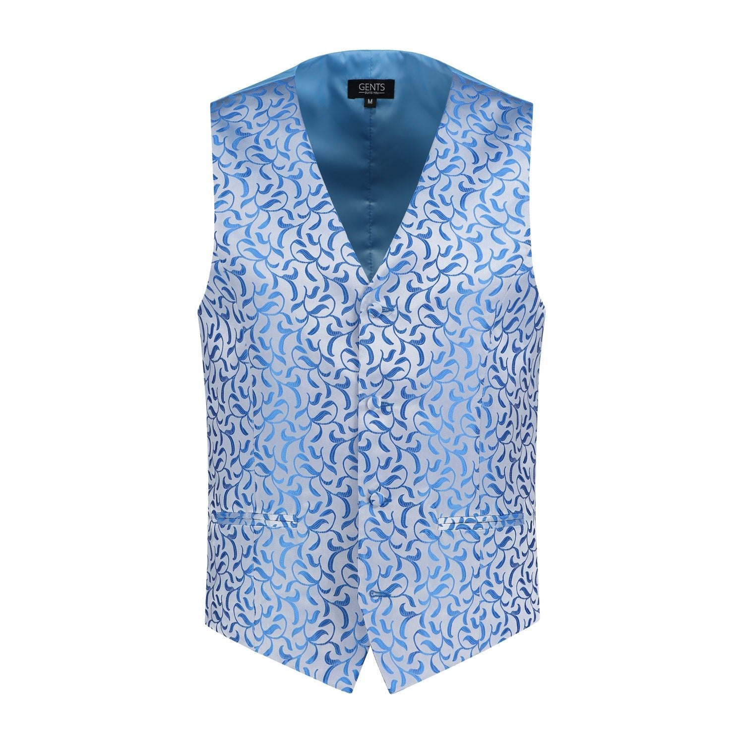 Gilet paisley zilver - blauw - Gents