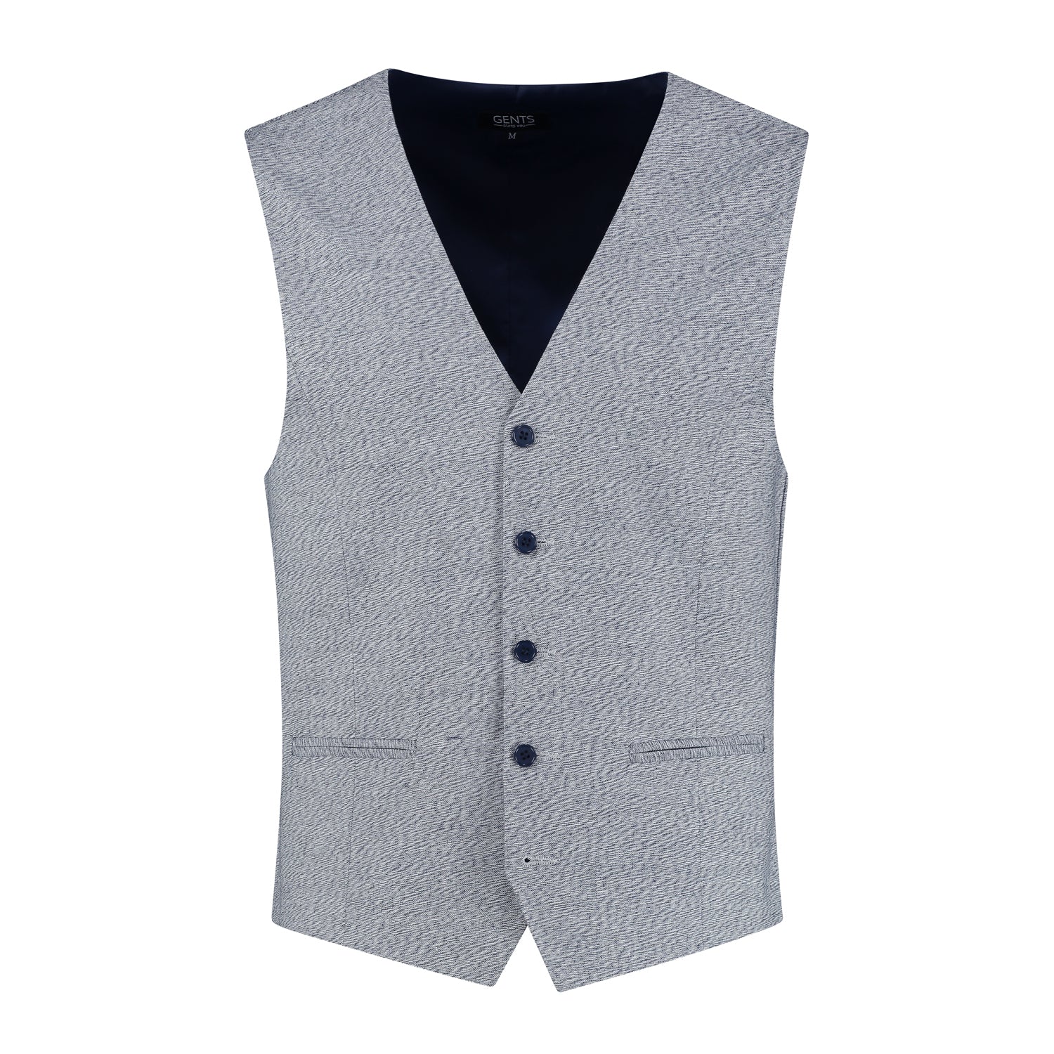 Gilet slubgaren blauw - Gents