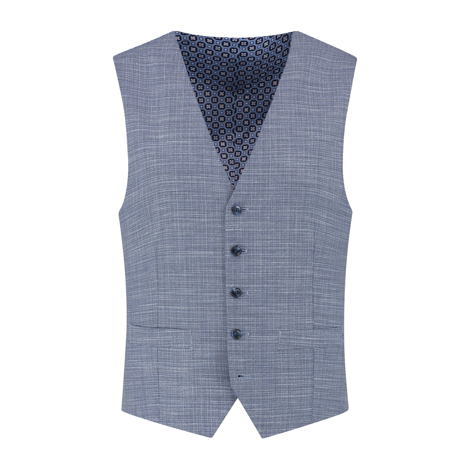 Gilet structuur steenblauw - Gents
