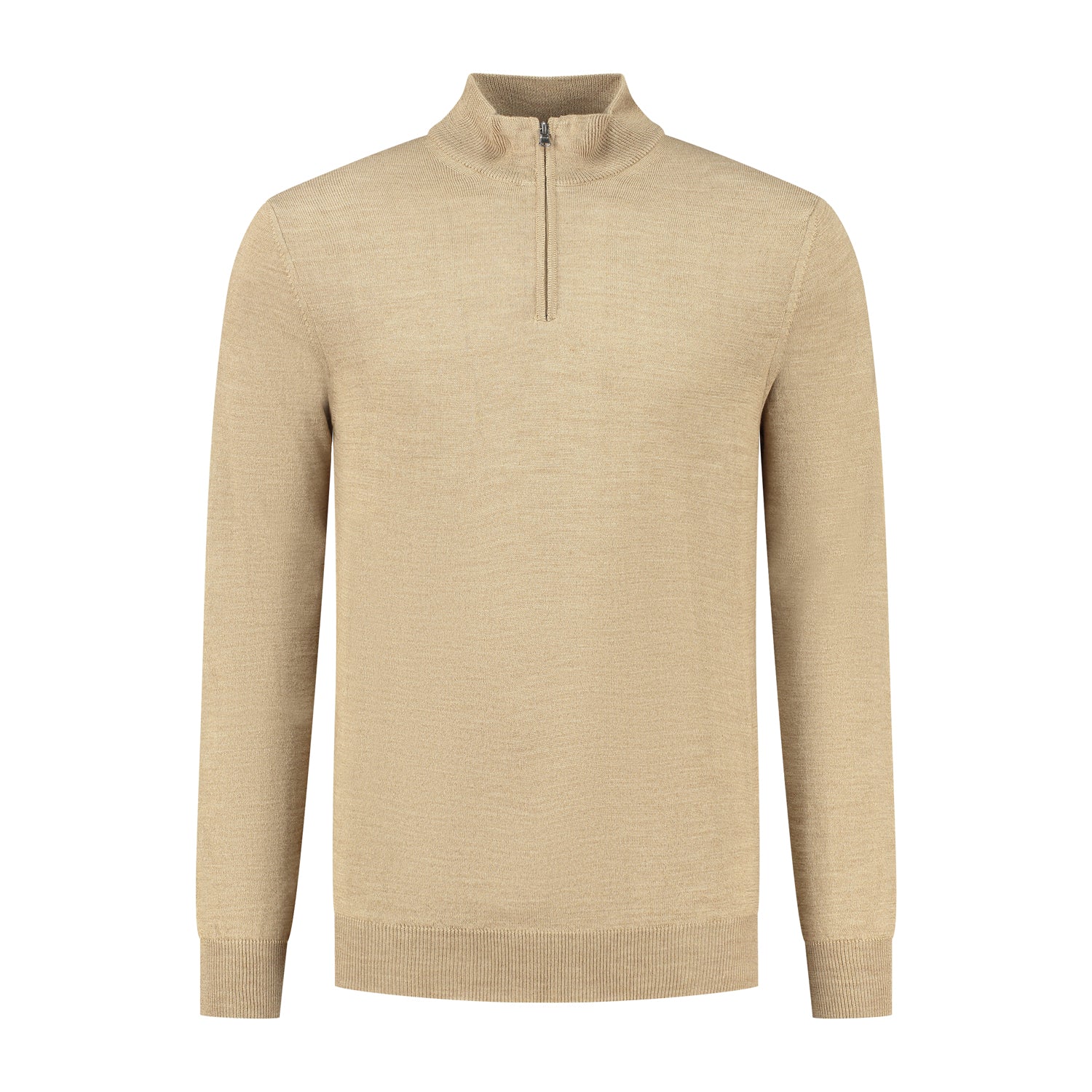 Halfzip merinoblend camel - Gents