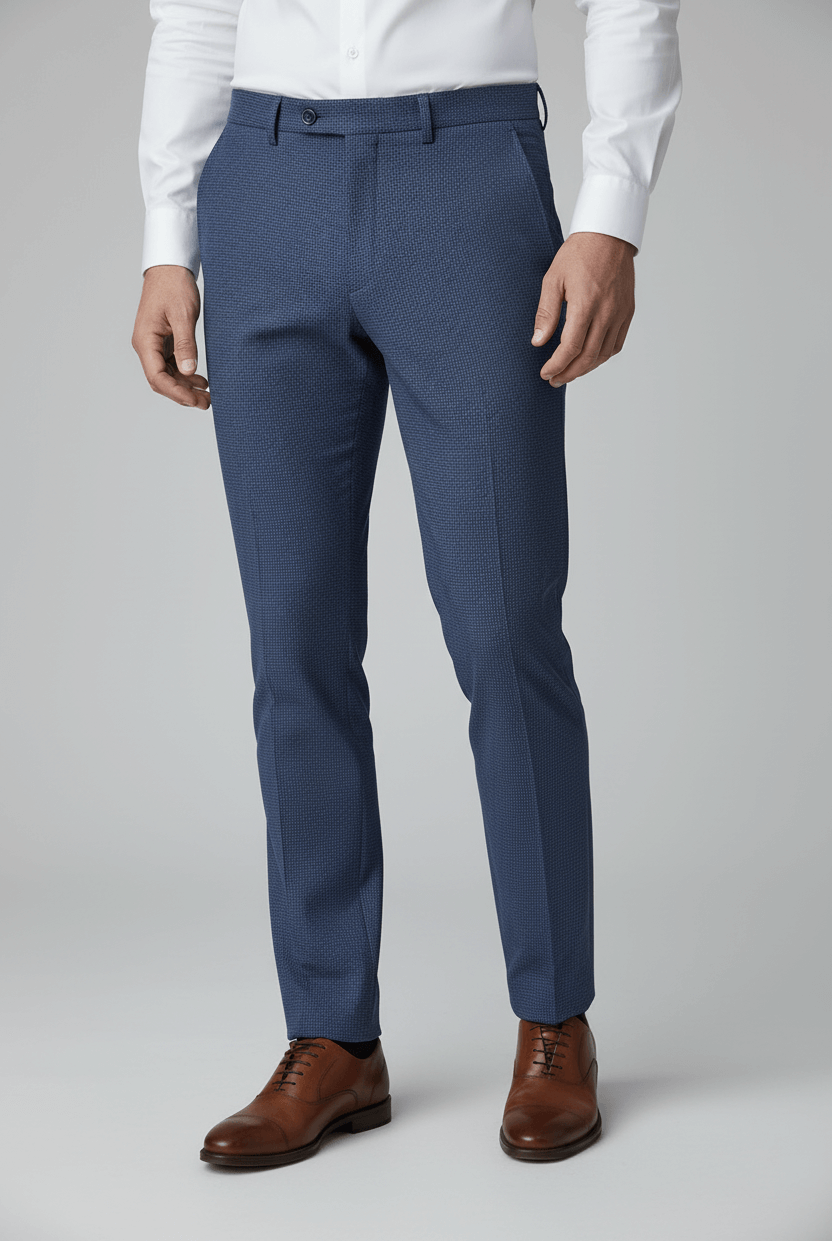 Pantalon bi-stretch blauw