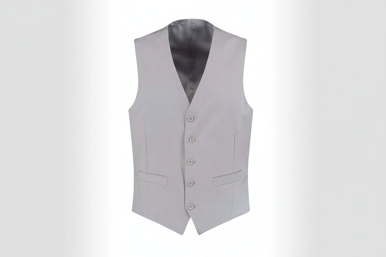 Jacquet compleet grijze vest voor moderne gentleman met verfijnde look en tijdloze stijl.