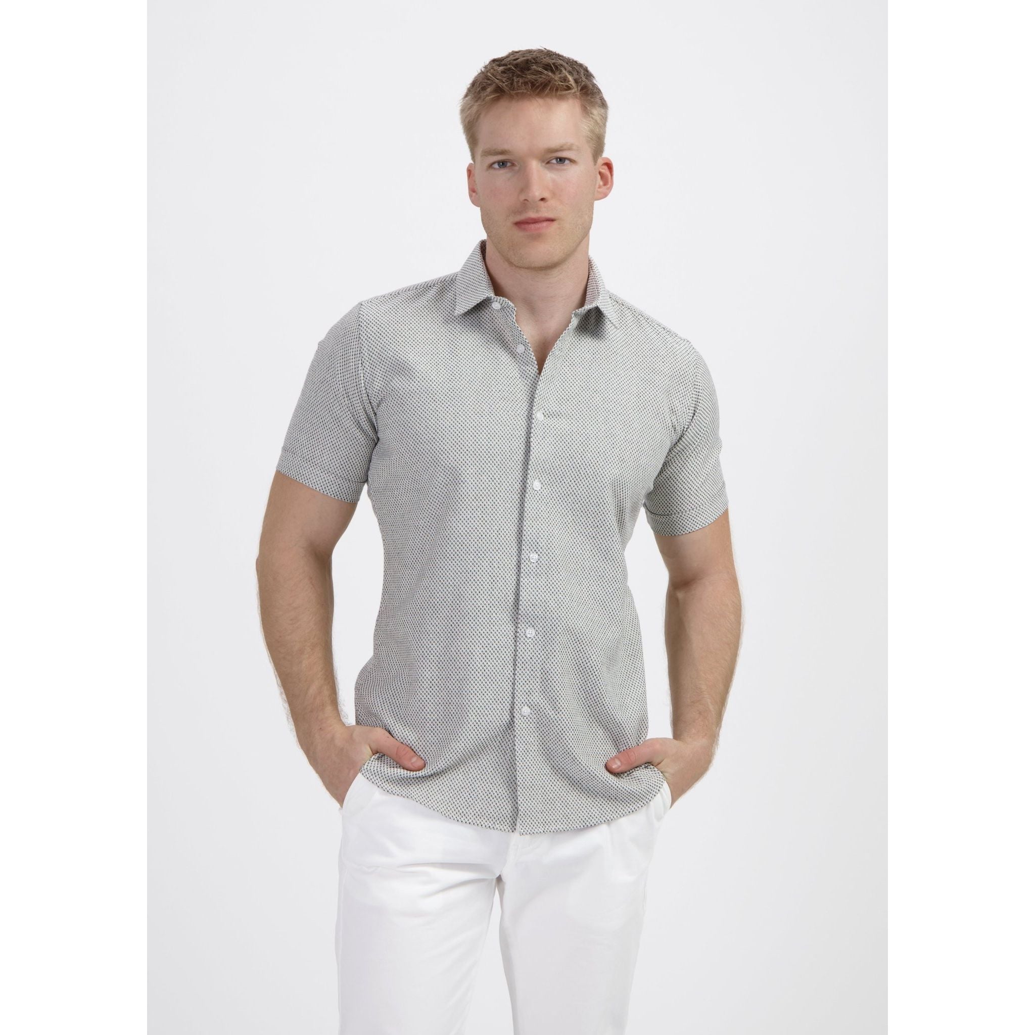 Korte mouw knit figuur wit - Gents