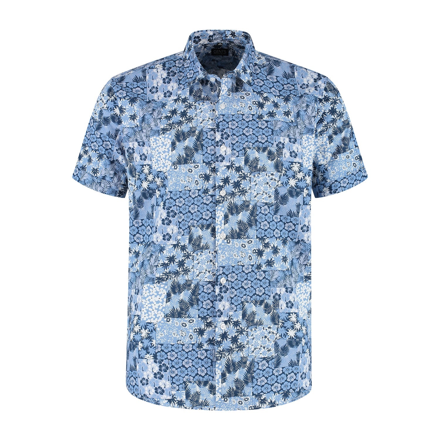 Korte mouw patch bloemprint - Gents