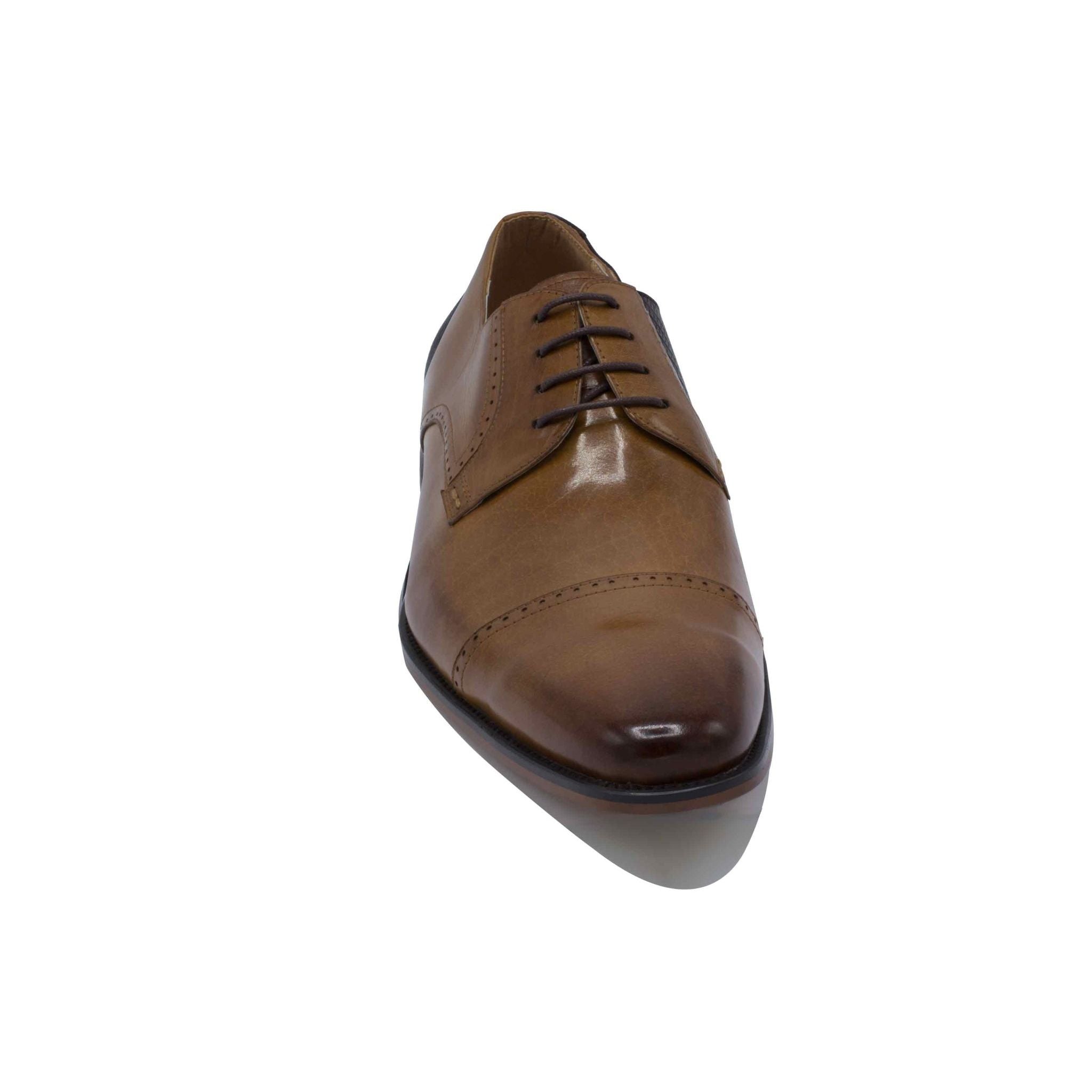 Leren veterschoen heren – cognac cap toe - Gents