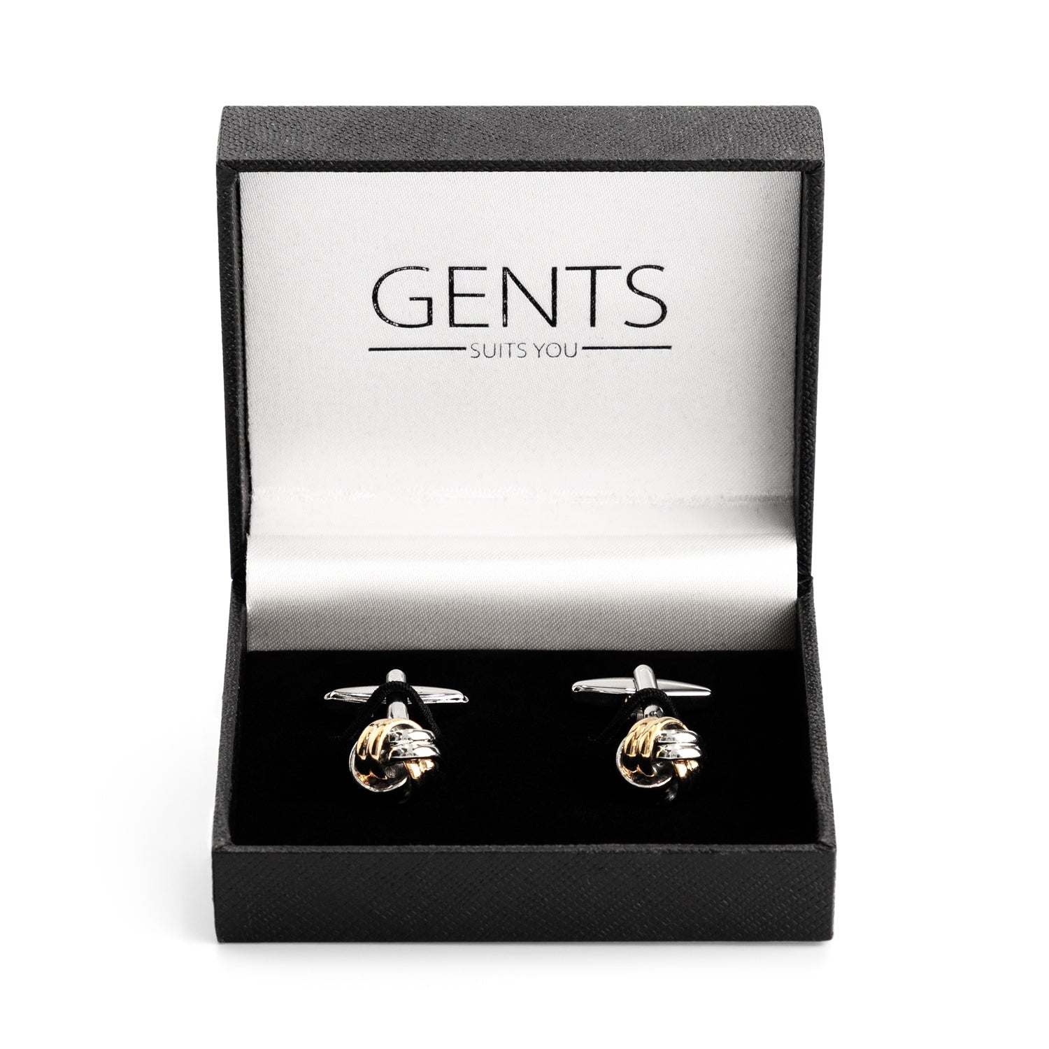 Manchetknopen knot zilver - goud - Gents