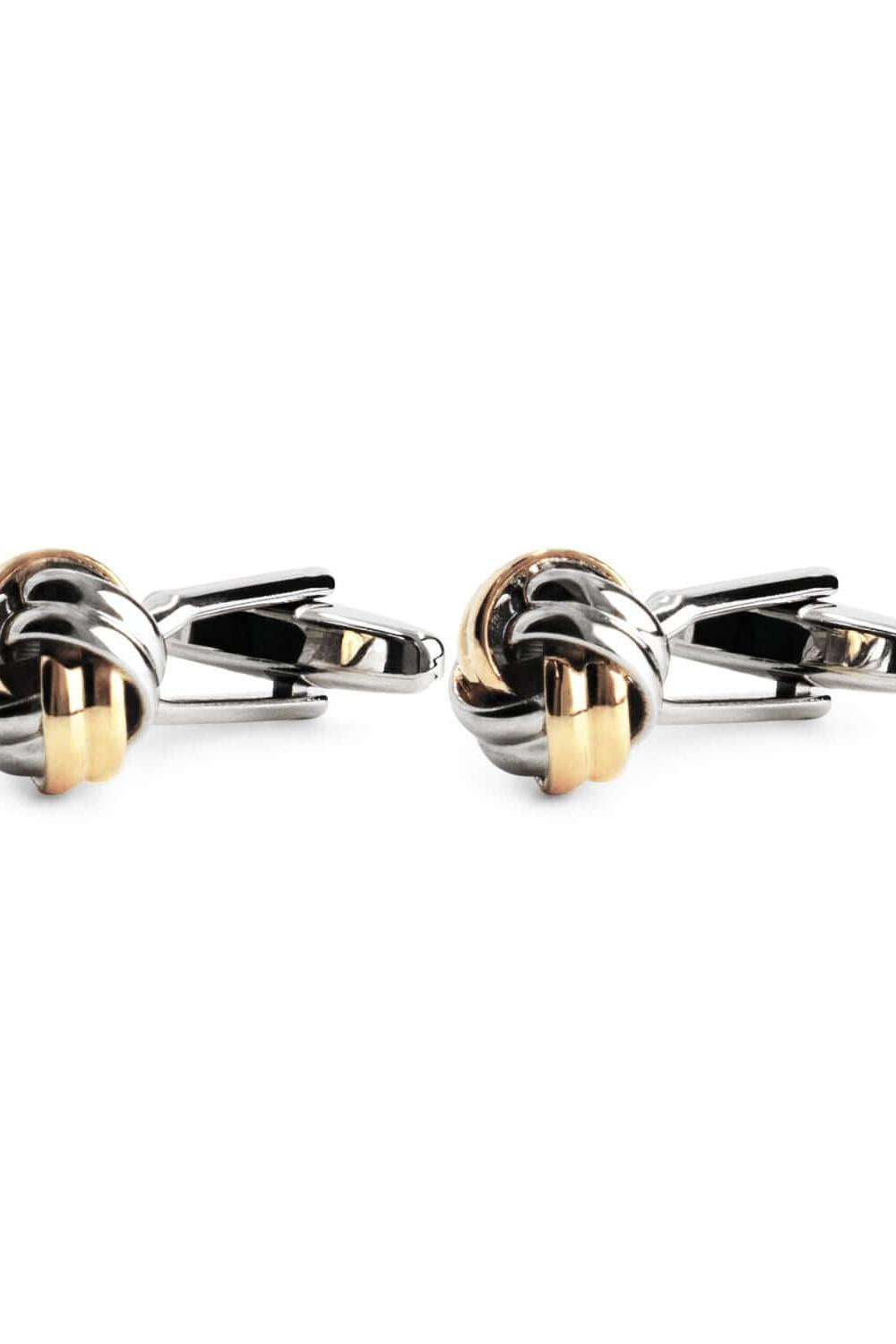 Manchetknopen knot zilver - goud - Gents