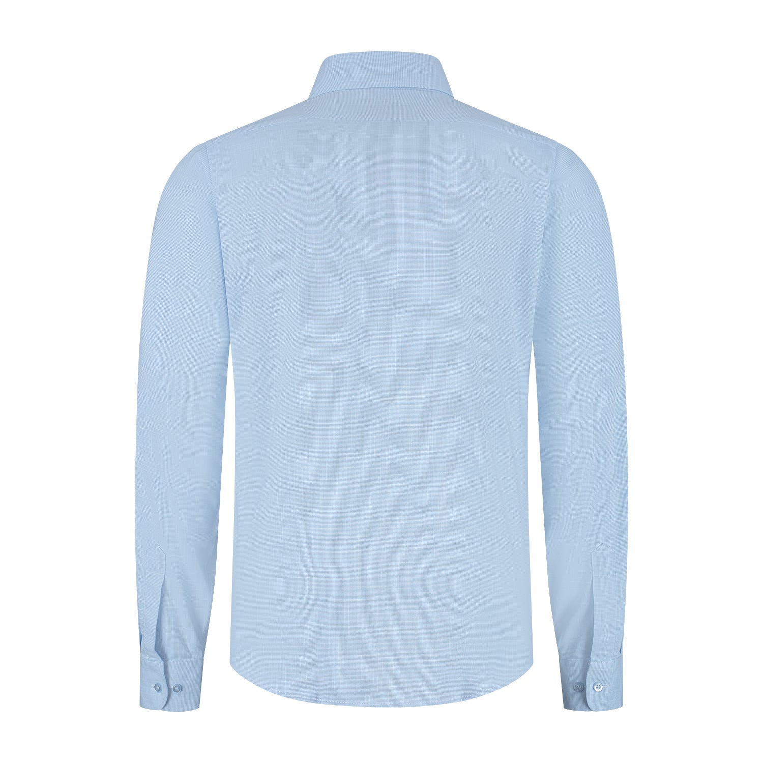 Overhemd bamboe pied - de - poule lichtblauw - Gents