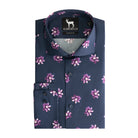 Overhemd Blumfontain bloemprint paars - Gents