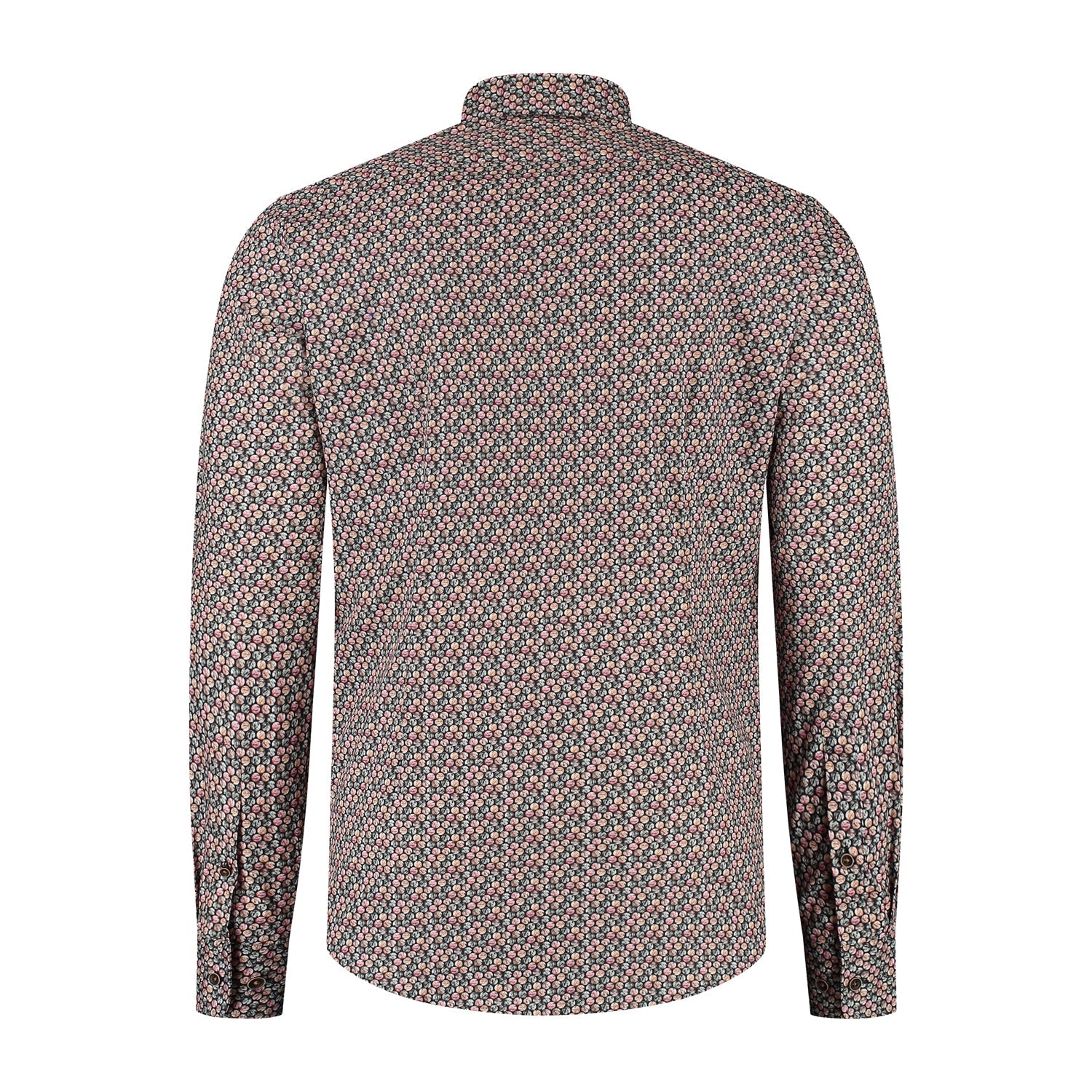 Overhemd Blumfontain cirkelprint bruin - Gents