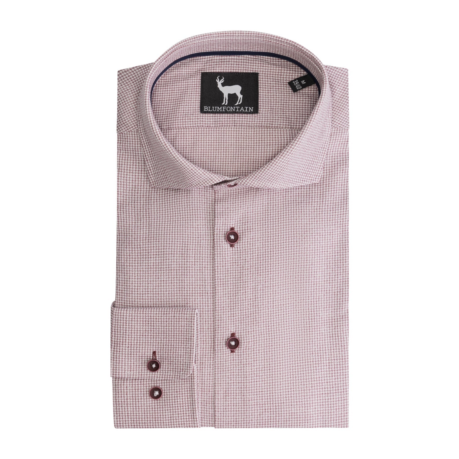 Overhemd Blumfontain miniruit bordeaux - Gents