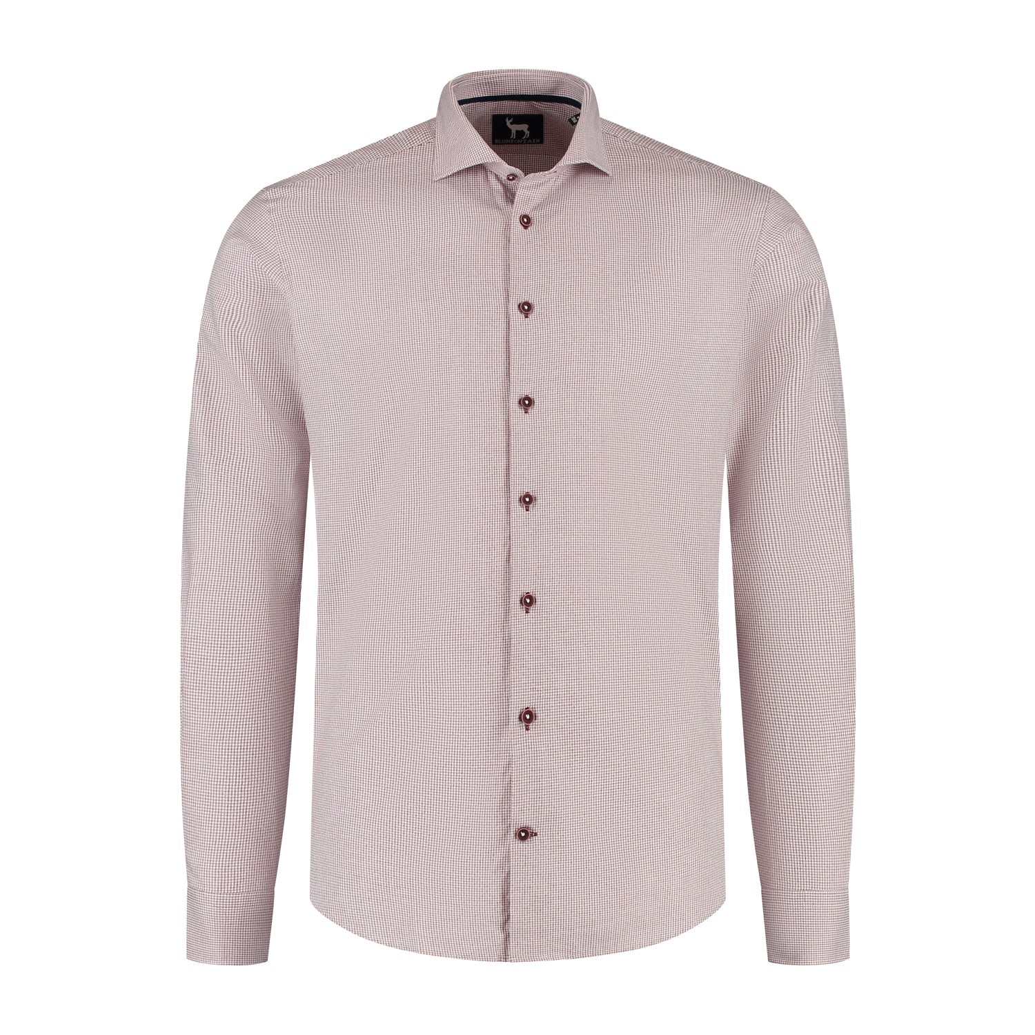 Overhemd Blumfontain miniruit bordeaux - Gents