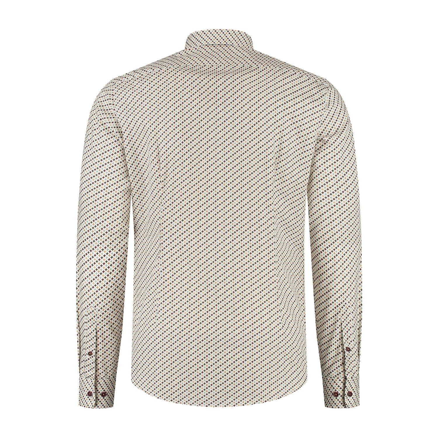 Overhemd Blumfontain retroprint groen - brique - Gents