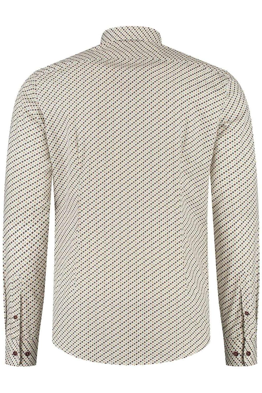 Overhemd Blumfontain retroprint groen - brique - Gents