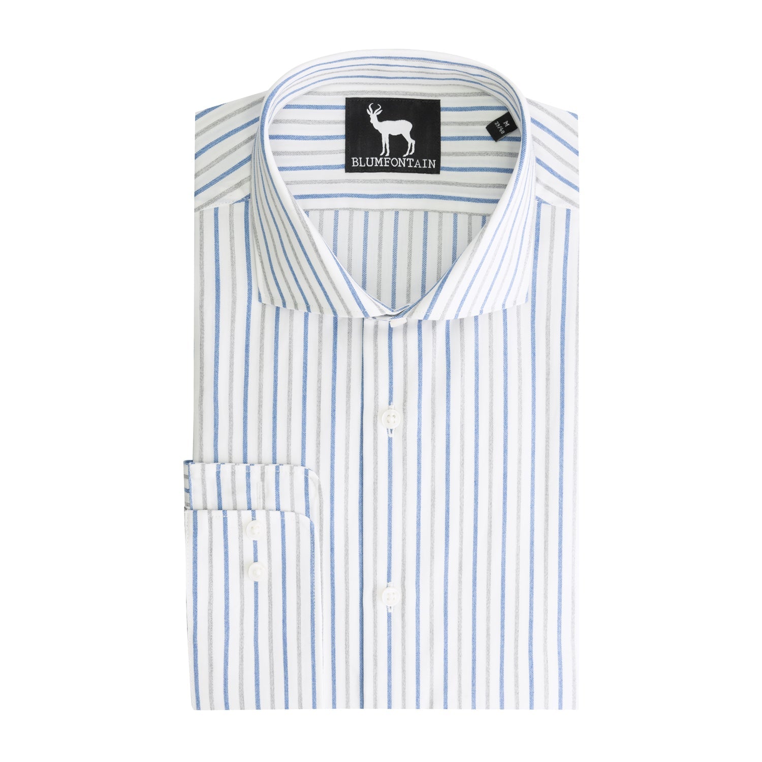 Overhemd Blumfontain streep grijsblauw - Gents