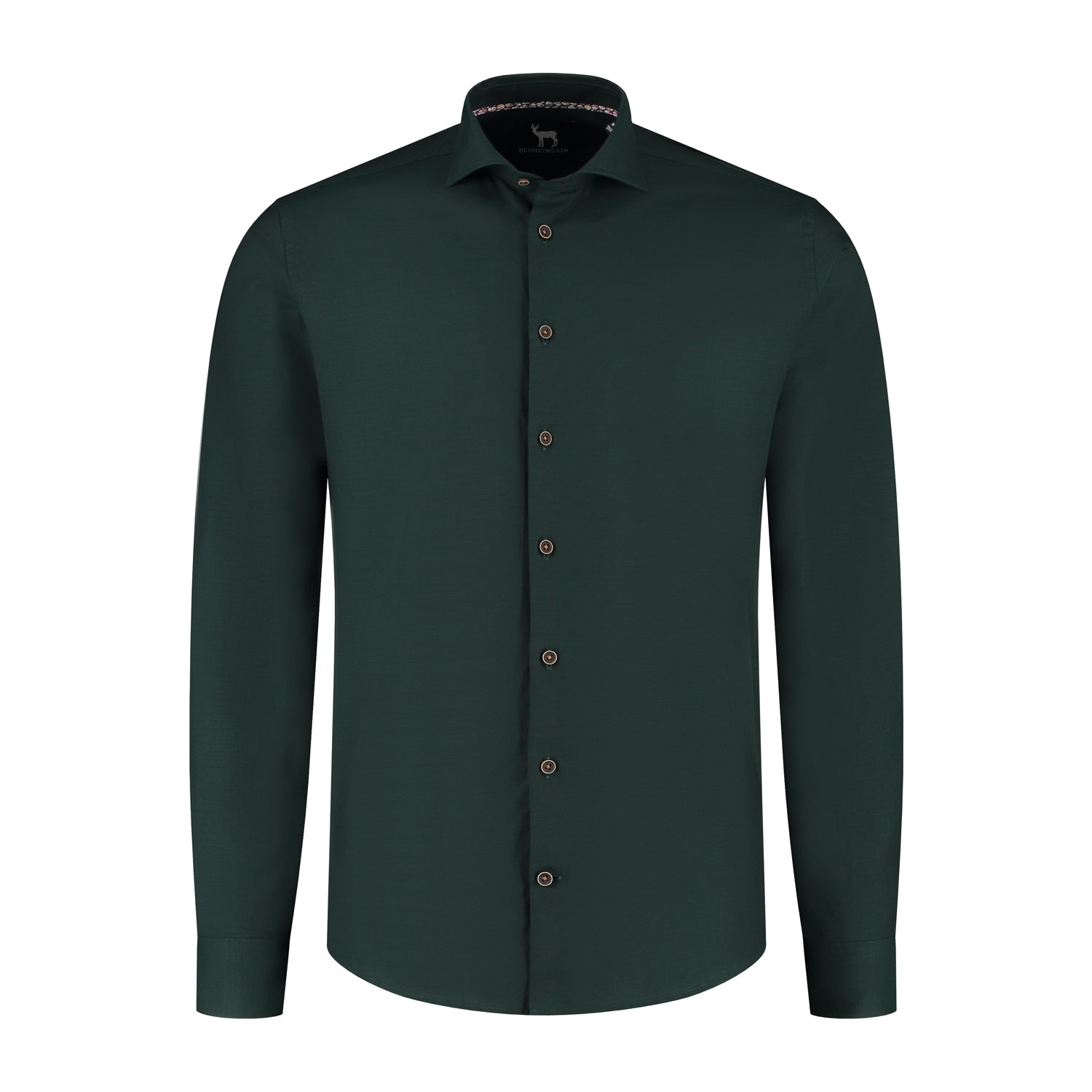 Overhemd Blumfontain uni donkergroen - Gents