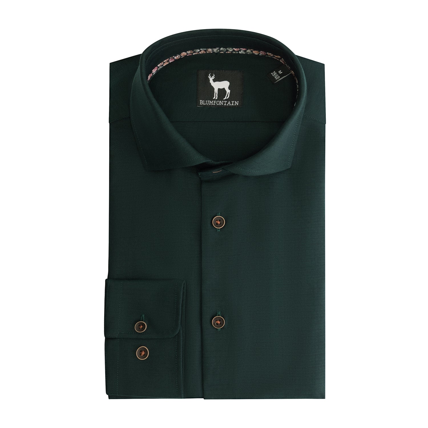 Overhemd Blumfontain uni donkergroen - Gents