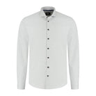 Overhemd Blumfontain uni structuur grijs - Gents