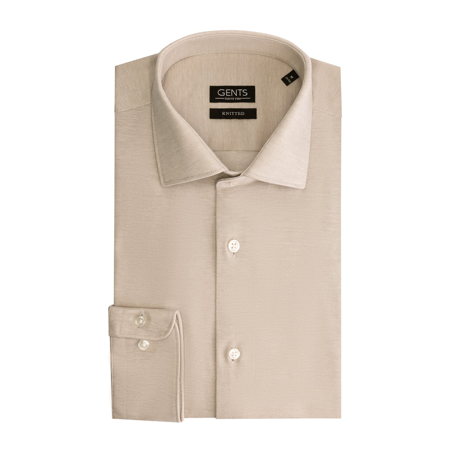 Overhemd knit pique beige - Gents