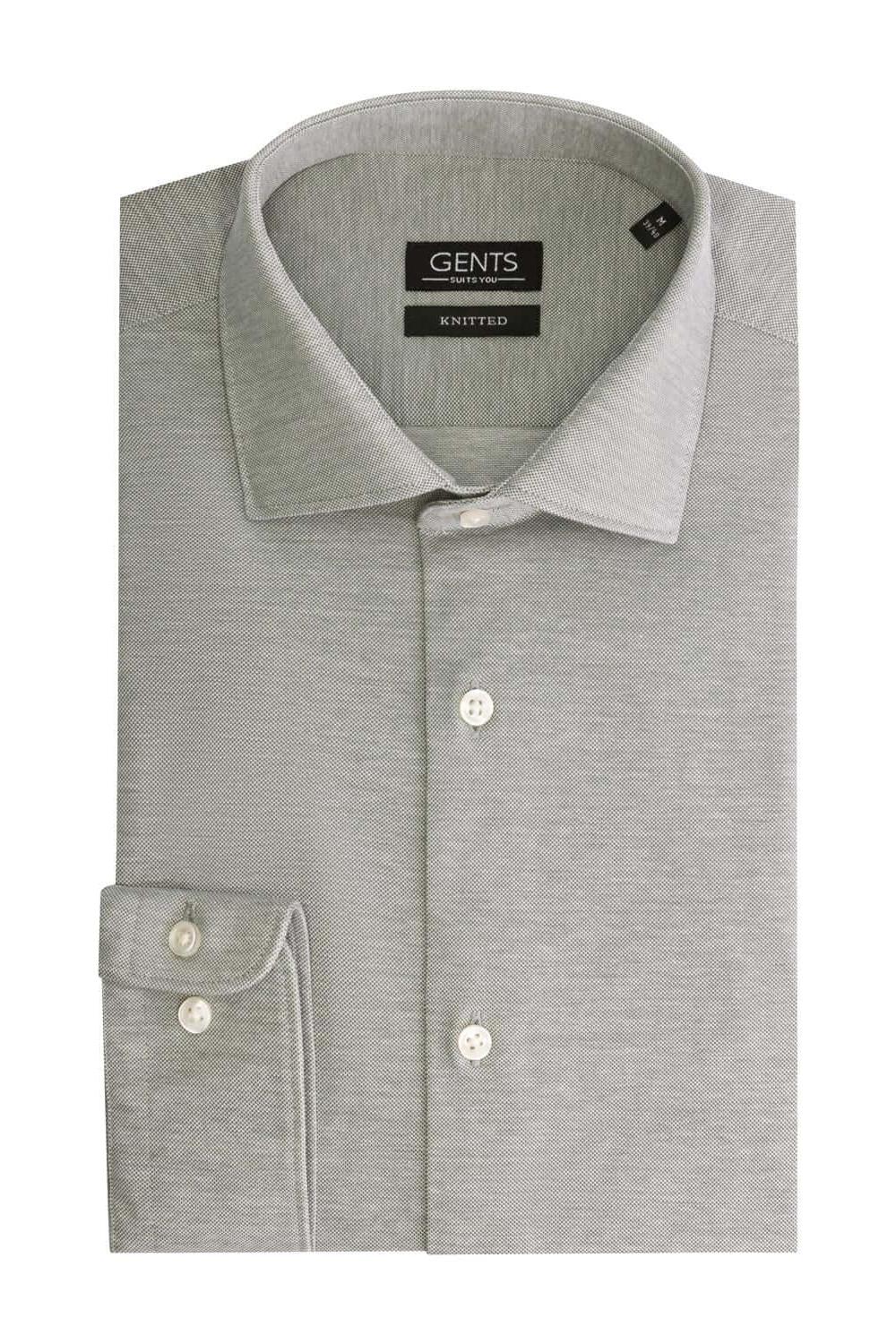 Overhemd knit pique lichtgroen - Gents