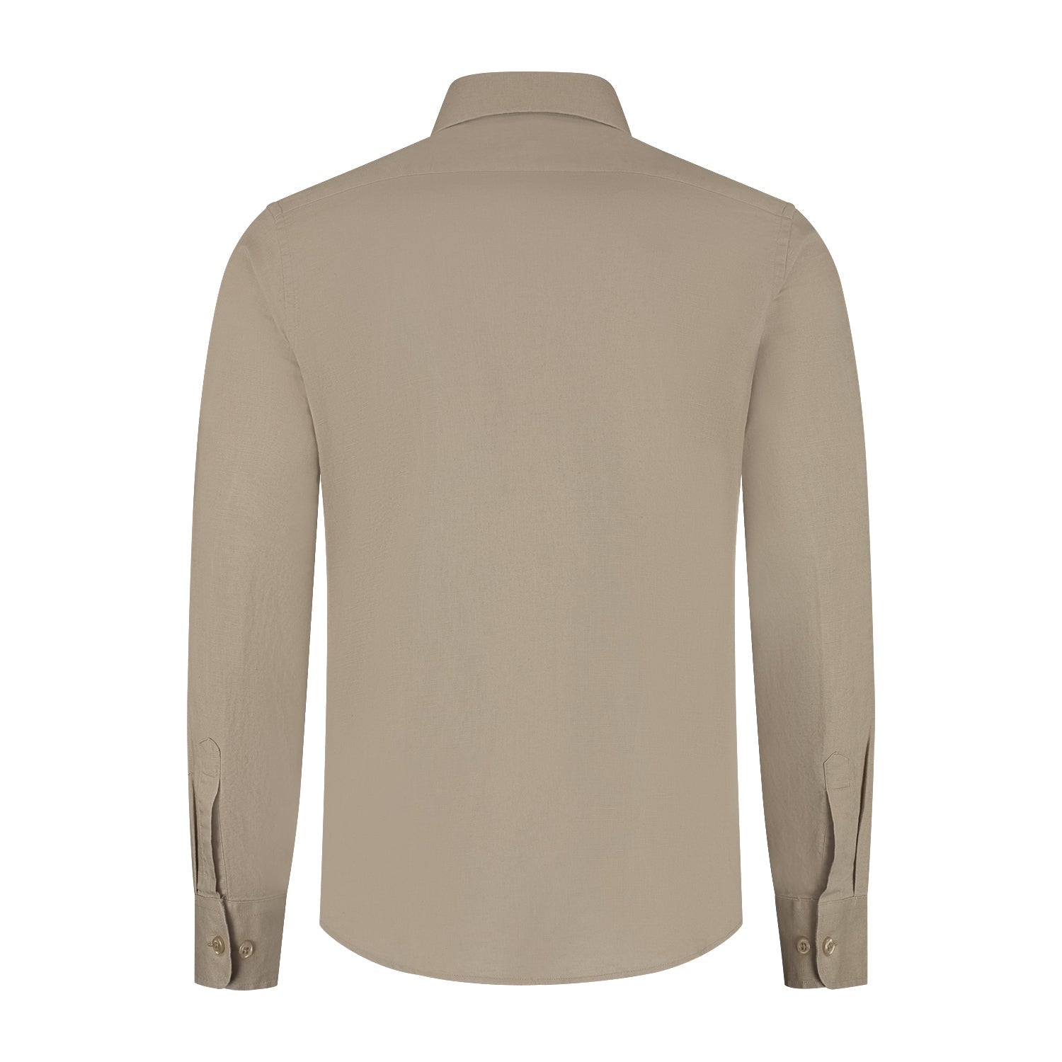 Overhemd linnen - katoen taupe - Gents