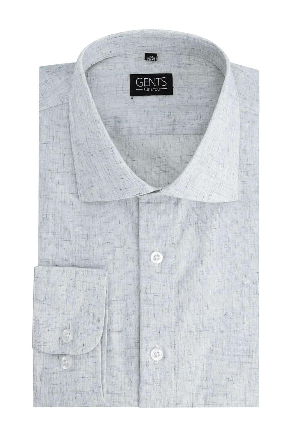 Overhemd linnenmix lichtgroen van ademend linnenmix voor zakelijk en casual gebruik met lange mouwen.