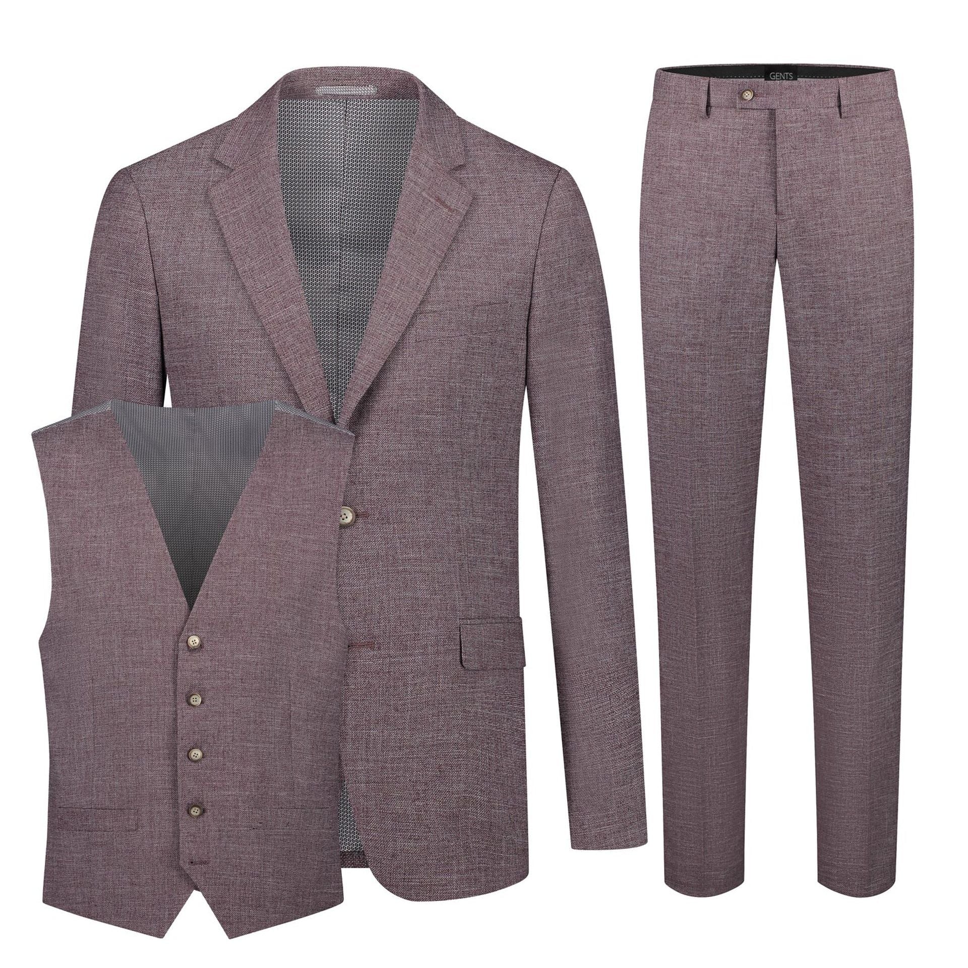 Pak 3 - D linnenlook rozijn rood - Gents