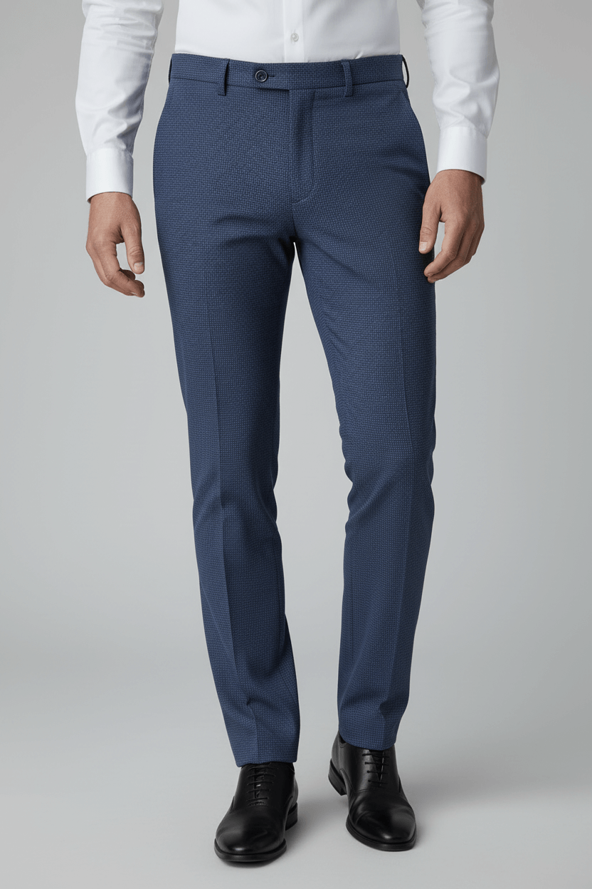 Pantalon bi-stretch blauw, bi-stretch pantalon met keurig-casual comfort en bewegingsvrijheid.