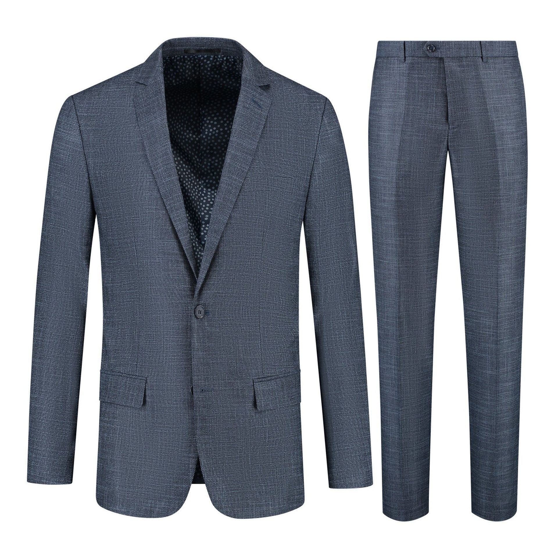 Pak birdseye structuur blauw - Gents
