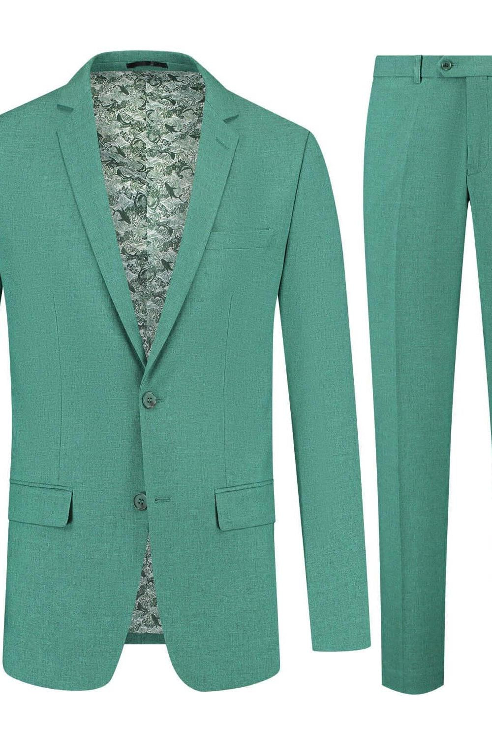 Pak ceder groen 3-delig herenpak met blazer en broek in groen