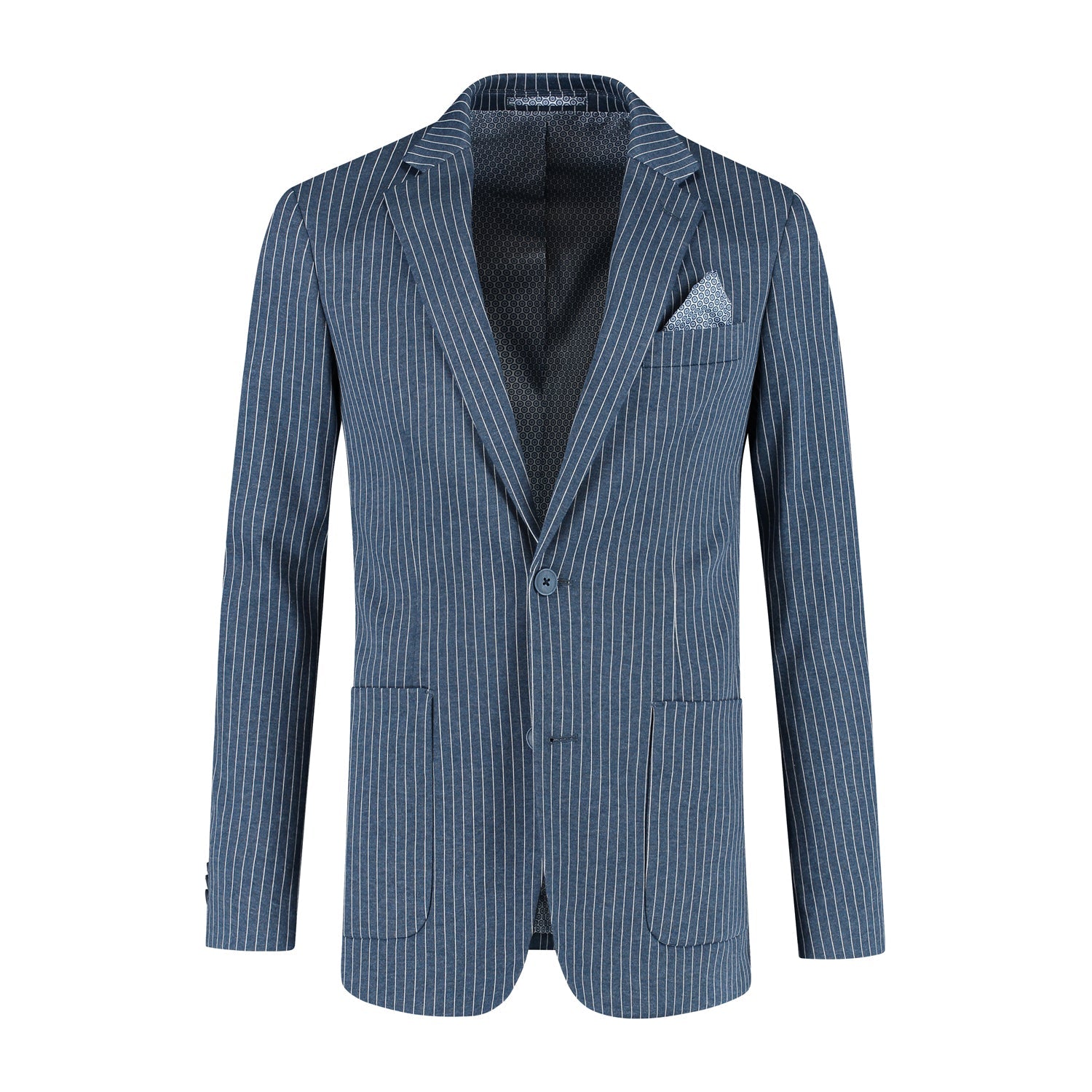 Pak krijtstreep denimblauw - Gents